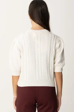 Elisabetta Franchi Bambina Maglione Girocollo In Lana con TrecceBURRO