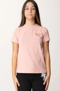 Elisabetta Franchi Bambina T-shirt con Ricamo Logo a FiloPOWDER PINK