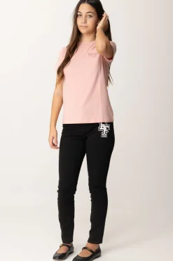 Elisabetta Franchi Bambina T-shirt con Ricamo Logo a FiloPOWDER PINK