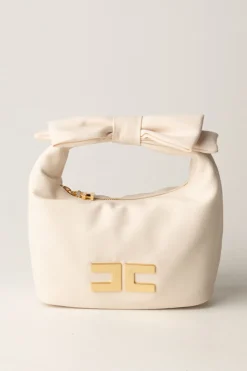 Elisabetta Franchi Bambina Borsa a Mano con Manico Fiocco e LogoLATTICE