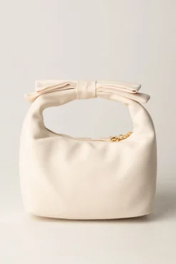 Elisabetta Franchi Bambina Borsa a Mano con Manico Fiocco e LogoLATTICE