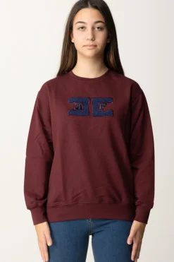 Elisabetta Franchi Bambina Felpa Over con Ricamo LogoROUGE NOIR / NAVY