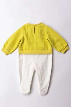 Elisabetta Franchi Bambina Tutina In Felpa con Logo EmbossedCEDAR/IVORY