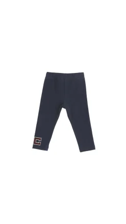 Elisabetta Franchi Bambina Leggings con Ricamo Logo CcNAVY/ROUGE NOIR-BURRO