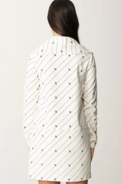 Elisabetta Franchi Bambina Abito In Crepe Stampa Righe e LoghiBURRO/NERO