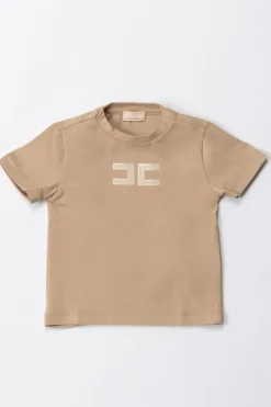 Elisabetta Franchi Bambina T-shirt Over con Applicazione Logo CcSAND
