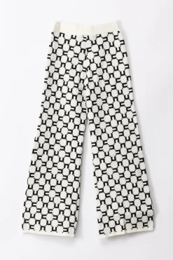 Elisabetta Franchi Bambina Pantaloni con Stampa LogoBUTTER/BLACK