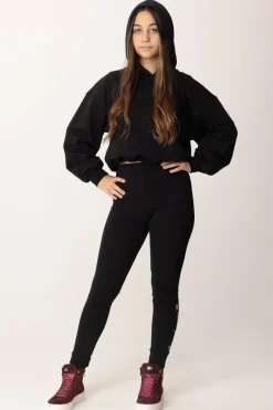 Elisabetta Franchi Bambina Felpa Crop con Ricamo LogoNERO