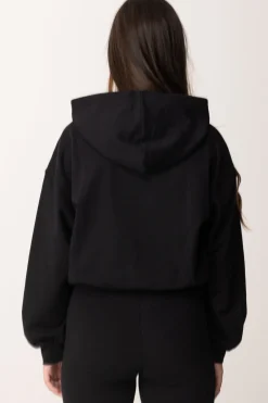 Elisabetta Franchi Bambina Felpa Crop con Ricamo LogoNERO