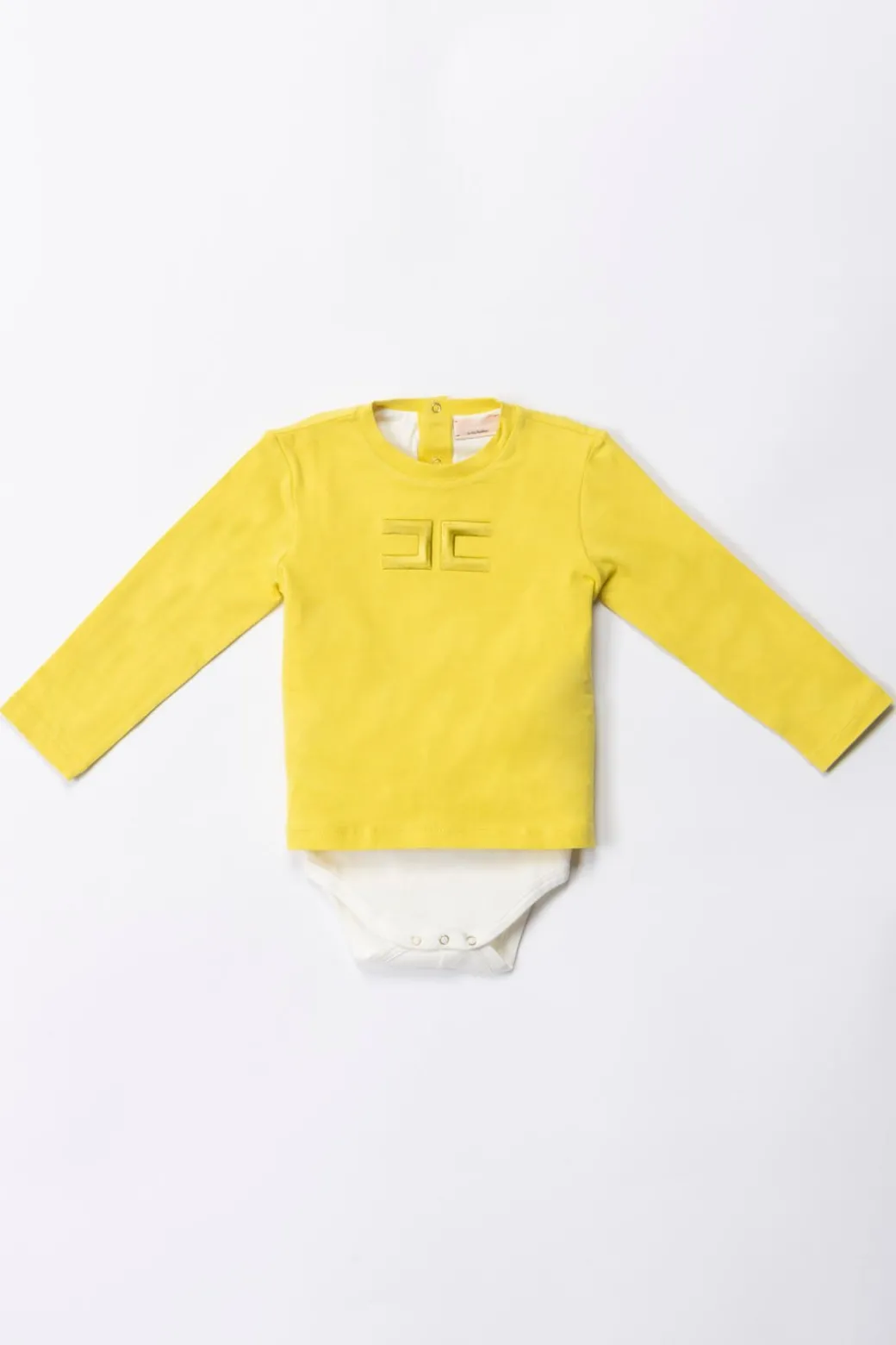 Elisabetta Franchi Bambina Completo Body e Leggings Logo EmbossedCEDAR/IVORY