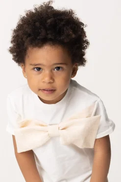 Elisabetta Franchi Bambina T-shirt con Fiocco LogatoIVORY/BUTTER