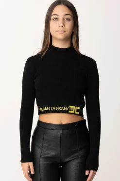 Elisabetta Franchi Bambina Maglia Corpino con Collo DolcevitaNERO/MIMOSA