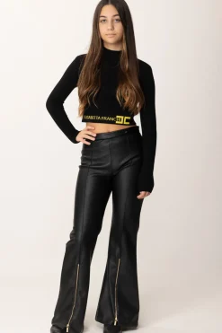 Elisabetta Franchi Bambina Maglia Corpino con Collo DolcevitaNERO/MIMOSA