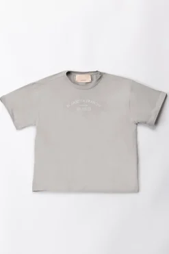 Elisabetta Franchi Bambina T-shirt Over con Stampa LogoLEAD/IVORY