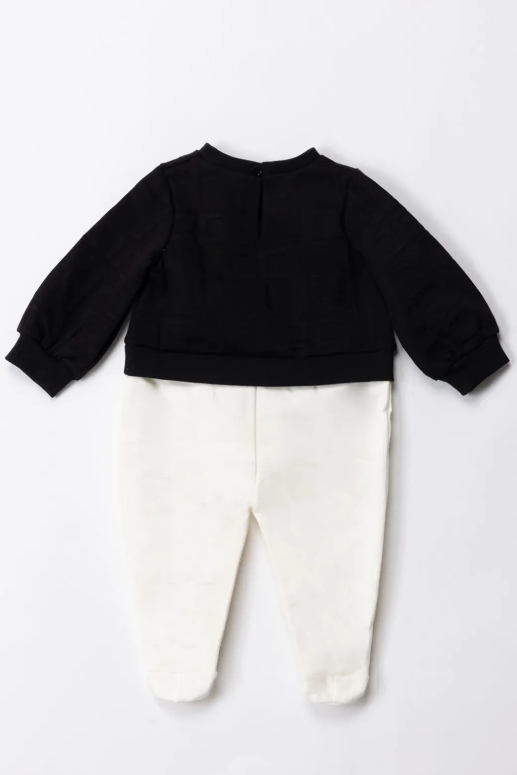 Elisabetta Franchi Bambina Tutina In Felpa con Logo EmbossedBLACK/IVORY