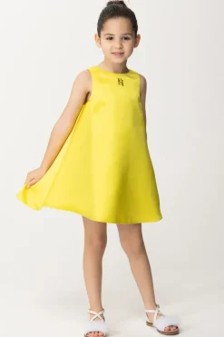 Elisabetta Franchi Bambina Abito Svasato In Duchesse con Placca LogoCEDAR