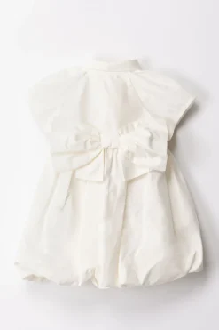 Elisabetta Franchi Bambina Abito a Palloncino con FioccoLIGHT CREAM