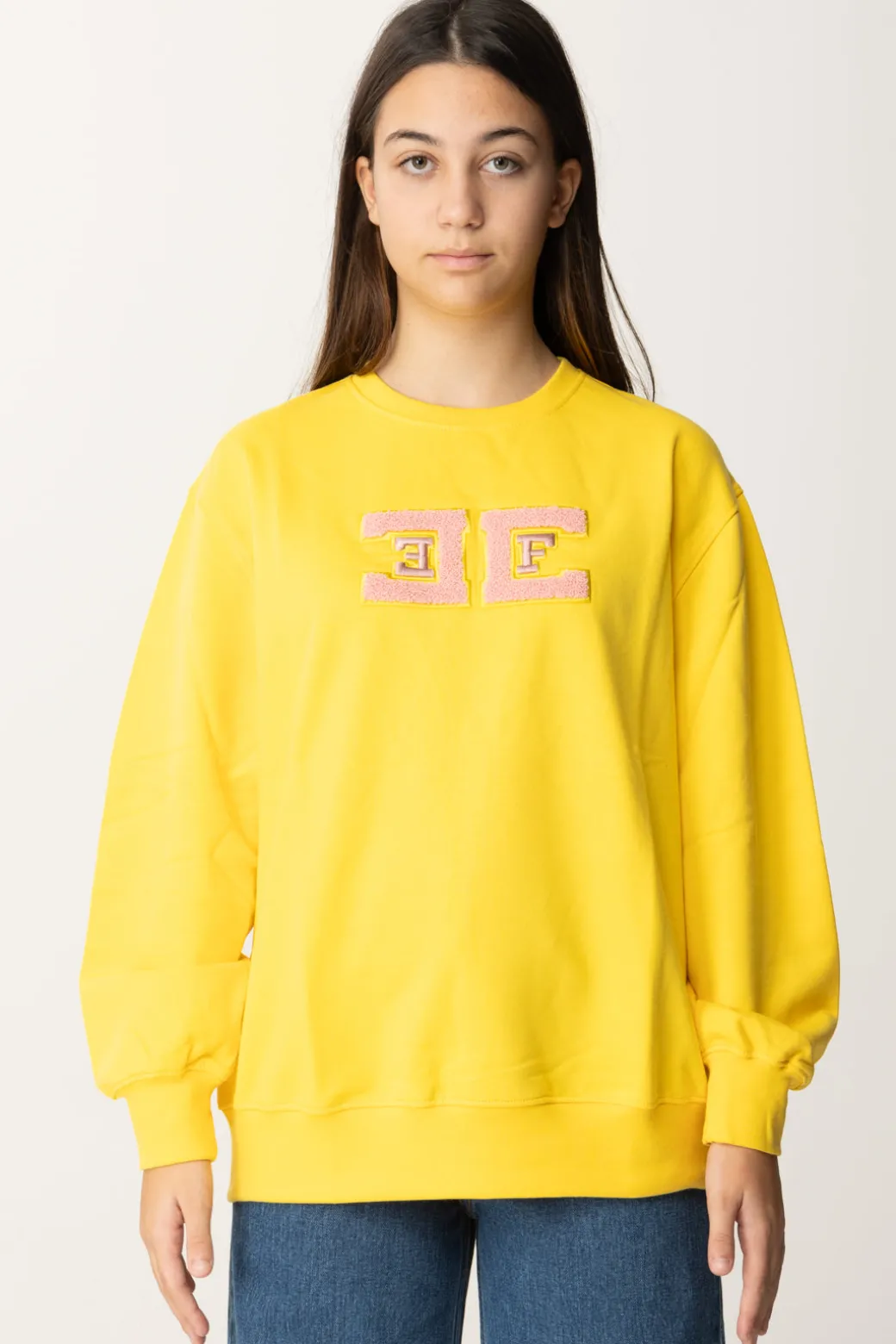 Elisabetta Franchi Bambina Felpa Over con Ricamo LogoMIMOSA RICAMO POWDER PINK