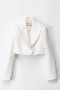 Elisabetta Franchi Bambina Giacca con Fiocchetti Su RetroLIGHT CREAM