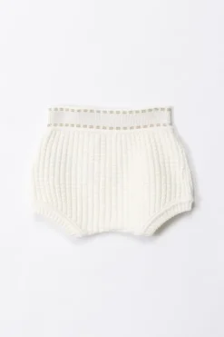 Elisabetta Franchi Bambina Tricot Shorts with LogoIVORY/SAND