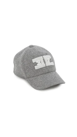 Elisabetta Franchi Bambina Cappello Da Baseball In Lana con LogoGRIGIO CHIARO/GRIGIO MEDIO