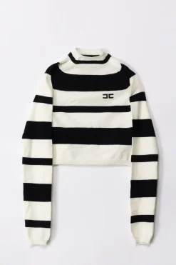 Elisabetta Franchi Bambina Dolcevita a RigheBUTTER/BLACK