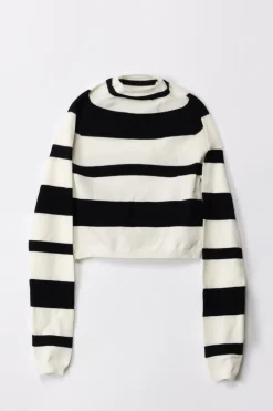 Elisabetta Franchi Bambina Dolcevita a RigheBUTTER/BLACK