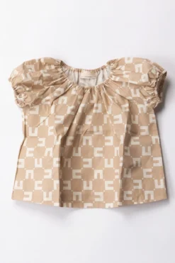 Elisabetta Franchi Bambina Blusa con PantaloncinoST. NUDE-BURRO/IVORY