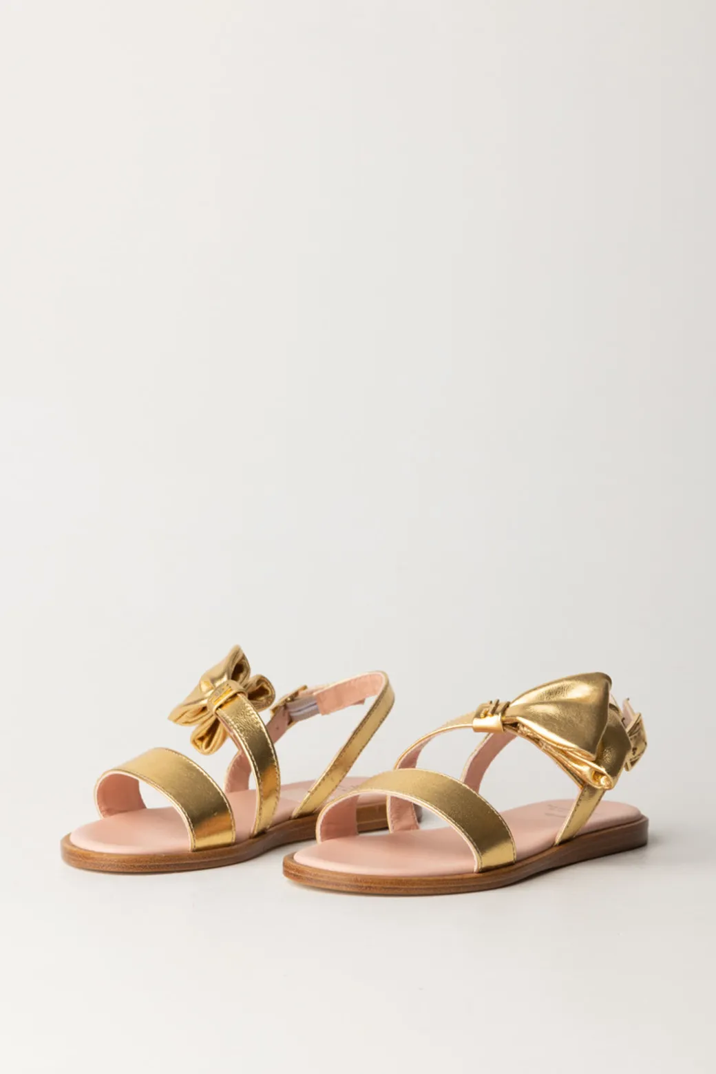 Elisabetta Franchi Bambina Sandali Flat Laminati con FioccoGOLD