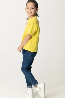 Elisabetta Franchi Bambina T-shirt con Etichetta LogoCEDAR LABEL PINK FLUO