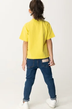 Elisabetta Franchi Bambina T-shirt con Etichetta LogoCEDAR LABEL PINK FLUO