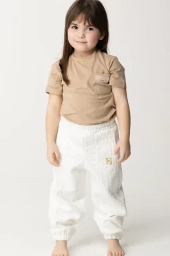 Elisabetta Franchi Bambina Panta-jogging con Pattern LogoLIGHT CREAM