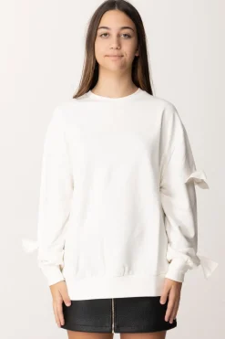 Elisabetta Franchi Bambina Felpa Girocollo con FiocchiAVORIO/CRYSTAL