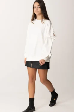 Elisabetta Franchi Bambina Felpa Girocollo con FiocchiAVORIO/CRYSTAL