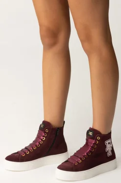 Elisabetta Franchi Bambina Sneaker Alte ScamosciateBORDEAUX