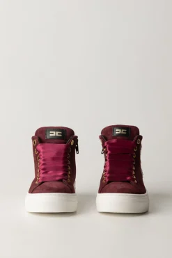 Elisabetta Franchi Bambina Sneaker Alte ScamosciateBORDEAUX