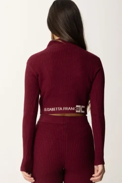 Elisabetta Franchi Bambina Maglia Corpino con Collo DolcevitaROUGE NOIR / BURRO