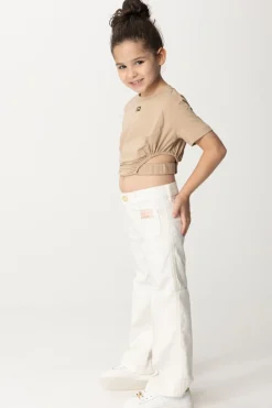 Elisabetta Franchi Bambina T-shirt con Aperture e Placchetta LogoSAND