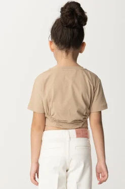 Elisabetta Franchi Bambina T-shirt con Aperture e Placchetta LogoSAND