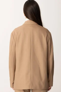 Elisabetta Franchi Bambina Giacca con Bande a Contrasto e Logo Sulla ManicaCAMEL/AVORIO/MIMOSA-AVORIO