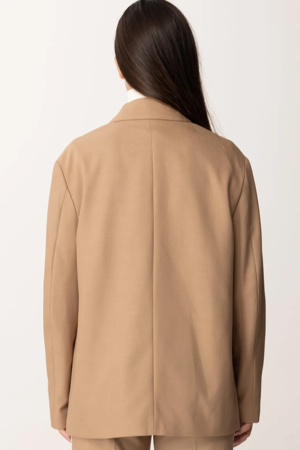 Elisabetta Franchi Bambina Giacca con Bande a Contrasto e Logo Sulla ManicaCAMEL/AVORIO/MIMOSA-AVORIO