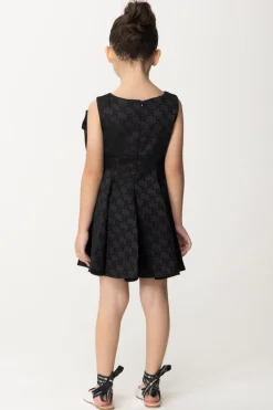 Elisabetta Franchi Bambina Abito In Raso con Maxi FioccoBLACK