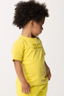 Elisabetta Franchi Bambina T-shirt Over con Applicazione Logo CcCEDAR