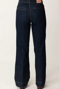 Elisabetta Franchi Bambina Jeans con Placca Logo a ScudettoBLUE DENIM
