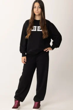 Elisabetta Franchi Bambina Felpa Over con Ricamo LogoNERO RICAMO AVORIO