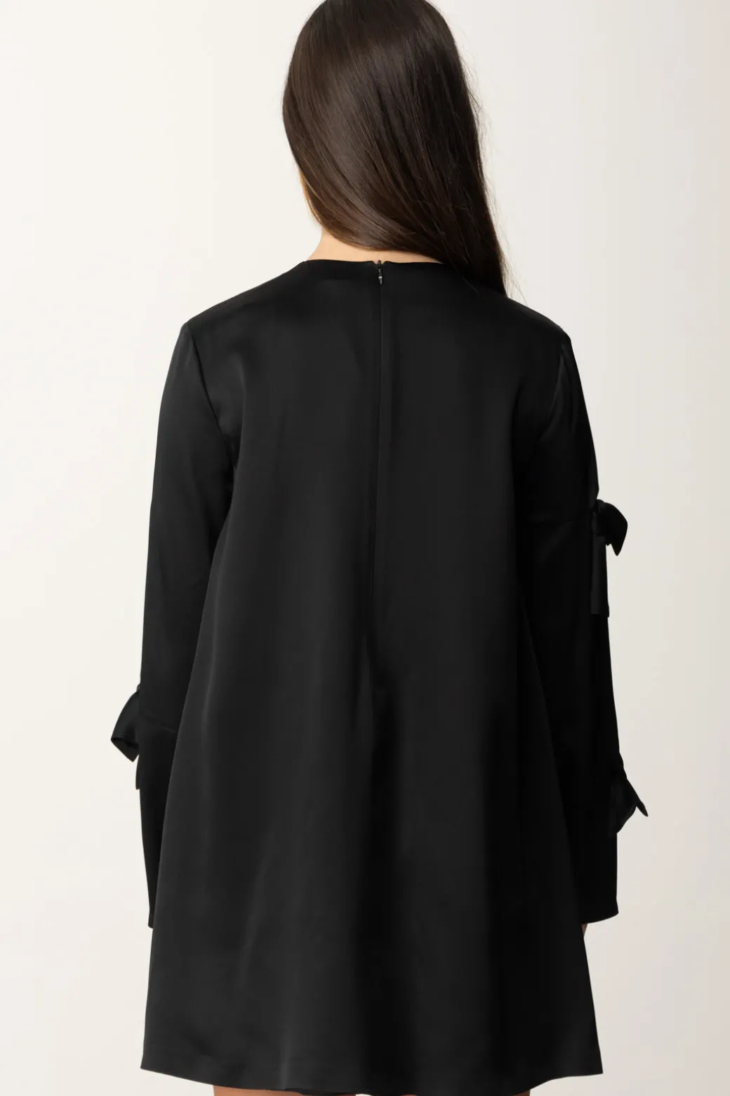 Elisabetta Franchi Bambina Abito In Crepe Satin con FiocchiNERO