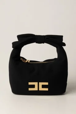 Elisabetta Franchi Bambina Borsa a Mano con Manico Fiocco e LogoNERO