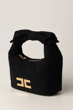 Elisabetta Franchi Bambina Borsa a Mano con Manico Fiocco e LogoNERO