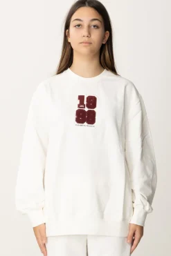 Elisabetta Franchi Bambina Felpa Over con Patch 1998AVORIO/ROUGE NOIR