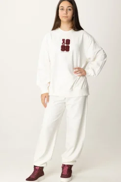 Elisabetta Franchi Bambina Felpa Over con Patch 1998AVORIO/ROUGE NOIR